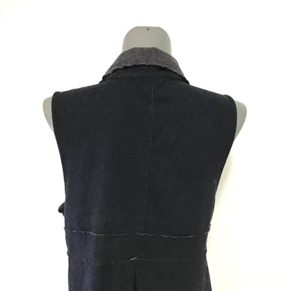 Habitat Sleeveless Button Up Collared Lagenlook VCardigan Size M - Picture 5 of 13